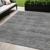 5' X 8' Gray And Ivory Abstract Washable Indoor Outdoor Area Rug
