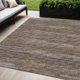 5' X 8' Brown And Gray Abstract Washable Indoor Outdoor Area Rug