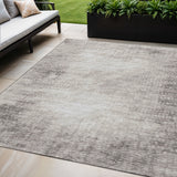 5' X 8' Coffee And Ivory Abstract Washable Indoor Outdoor Area Rug