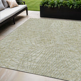 5' X 8' Sage And Ivory Abstract Washable Indoor Outdoor Area Rug