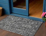 3' X 5' Black And Ivory Tribal Washable Indoor Outdoor Area Rug