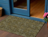 3' X 5' Gold And Black Leopard Print Washable Indoor Outdoor Area Rug