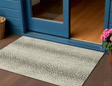 3' X 5' Fawn And White Animal Print Washable Indoor Outdoor Area Rug
