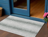 3' X 5' Gray And White Animal Print Washable Indoor Outdoor Area Rug