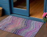 3' X 5' Raspberry And Purple Abstract Washable Indoor Outdoor Area Rug