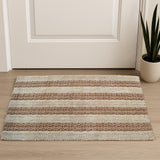 2' X 3' Beige And Brown Jute Striped Hand Woven Area Rug