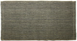 2' X 3' Black And Brown Jute Striped Hand Woven Area Rug