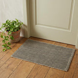 2' X 3' Black And Brown Jute Striped Hand Woven Area Rug