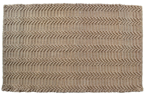 8' Ivory Brown And Gray Striped Washable Area Rug With UV Protection