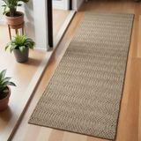 6' Natural Jute Abstract Hand Woven Area Rug