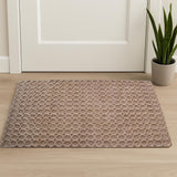2' X 3' Natural Jute Geometric Hand Woven Area Rug