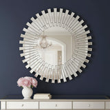 18" Silver Glass Sunburst Framed Accent Mirror