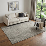 5' X 8' Coffee And Beige Geometric Washable Area Rug With UV Protection