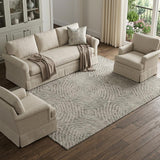 8' X 10' Coffee And Beige Geometric Washable Area Rug With UV Protection