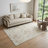 5' X 8' Ivory And Gray Diamond Washable Area Rug With UV Protection