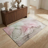 3' X 5' Blush And Ivory Abstract Washable Area Rug With UV Protection
