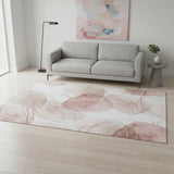 5' X 8' Merlot And Ivory Abstract Washable Area Rug With UV Protection
