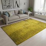 5' X 8' Gold And Gray Abstract Washable Area Rug With UV Protection
