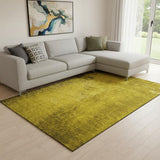 8' X 10' Gold And Gray Abstract Washable Area Rug With UV Protection