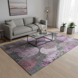 5' X 8' Cabernet And Ivory Abstract Washable Area Rug With UV Protection