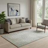5' X 8' Beige And Ivory Abstract Washable Area Rug With UV Protection