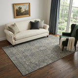 5' X 8' Coffee And Gray Medallion Distressed Washable Area Rug With UV Protection