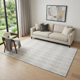 5' X 8' Ivory And Beige Diamond Washable Area Rug With UV Protection