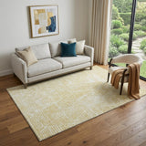 5' X 8' Wheat And Ivory Diamond Washable Area Rug With UV Protection