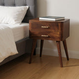 23" Chestnut Solid Wood Two Drawer Nightstand