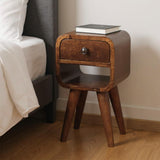 16" Chestnut Solid Wood Square One Drawer Nightstand