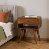 22" Chestnut Solid Wood One Drawer Nightstand