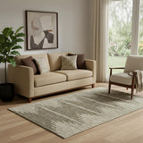 5' X 8' Coffee And Ivory Abstract Washable Area Rug With UV Protection