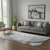 5' X 8' Gray And Ivory Woodland Lodge Washable Area Rug With UV Protection