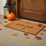 24" X 36" Brown And Natural Fall Hello Fall Outdoor Coir Door Mat