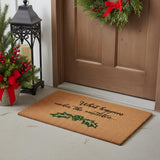 17" X 29" Brown Black And Green Christmas Outdoor Coir Door Mat