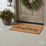 24" X 36" Brown And Black Merry Christmas Outdoor Coir Door Mat