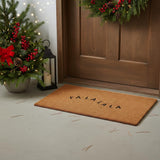 17" X 29" Brown And Black Christmas Outdoor Coir Door Mat