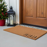 24" X 36" Brown Christmas Fa La La Outdoor Coir Door Mat