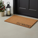 17" X 29" Brown Christmas Feliz Navidad Outdoor Coir Door Mat