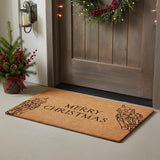 24" X 36" Brown And Black Merry Christmas Outdoor Coir Door Mat