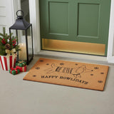 17" X 29" Brown And Black Christmas Dog Outdoor Coir Door Mat