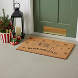 24" X 36" Brown And Black Christmas Dog Outdoor Coir Door Mat