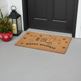 17" X 29" Brown And Black Christmas Dachshund Outdoor Coir Door Mat