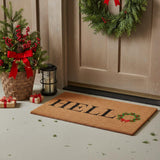 24" X 36" Brown Black And Green Christmas Outdoor Coir Door Mat