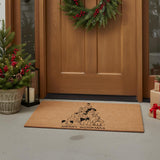 24" X 36" Brown And Black Christmas Outdoor Coir Door Mat