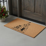 17" X 29" Brown And Black Christmas Outdoor Coir Door Mat