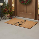 24" X 36" Brown And Black Christmas Outdoor Coir Door Mat