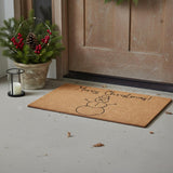 17" X 29" Brown And Black Christmas Snowman Merry Christmas Outdoor Coir Door Mat