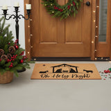 17" X 29" Brown And Black Christmas Outdoor Coir Door Mat