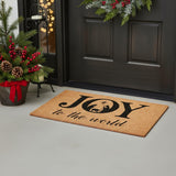 17" X 29" Brown And Black Christmas Outdoor Coir Door Mat